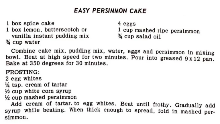 Easy Persimmon Cake