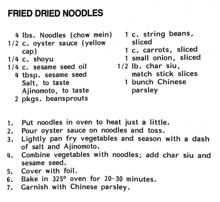 Fried Dried Noodles