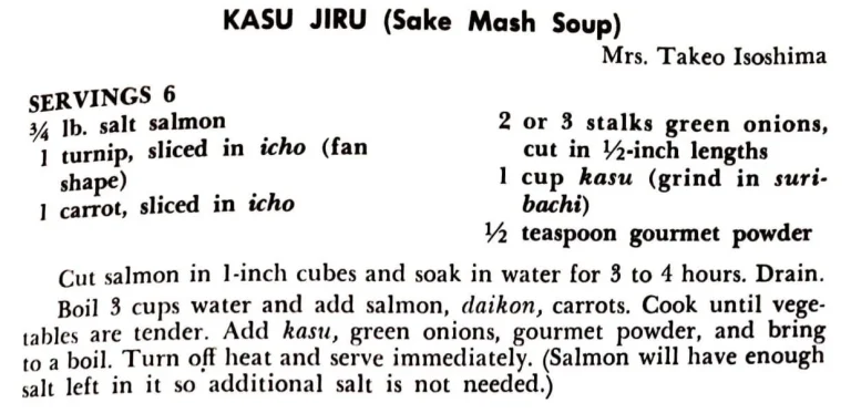 Kasu Jiru (Sake Mash Soup)