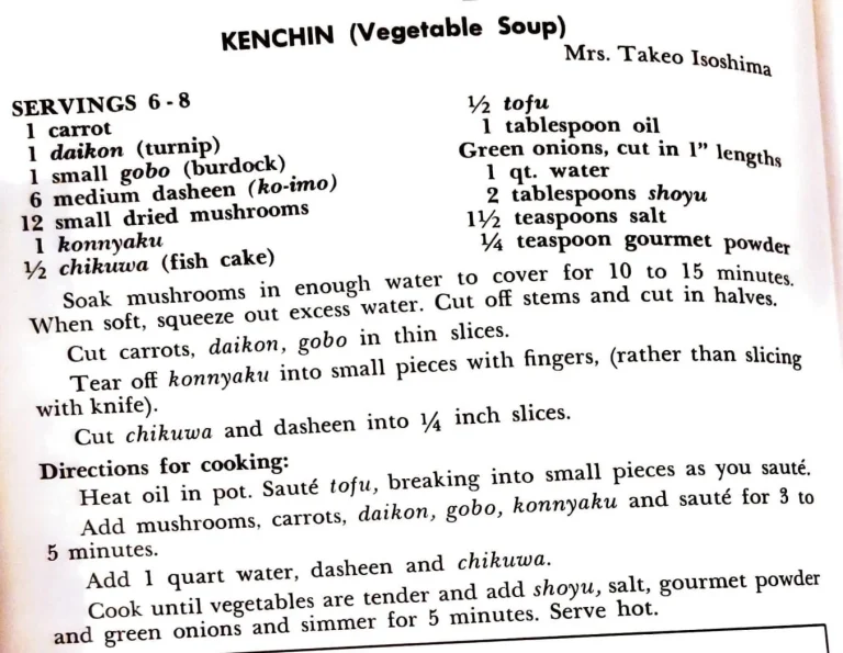 Kenchin (Vegetable Soup)