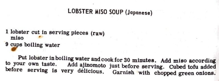 Lobster Miso Soup (Japanese)