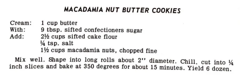 Macadamia Nut Butter Cookies
