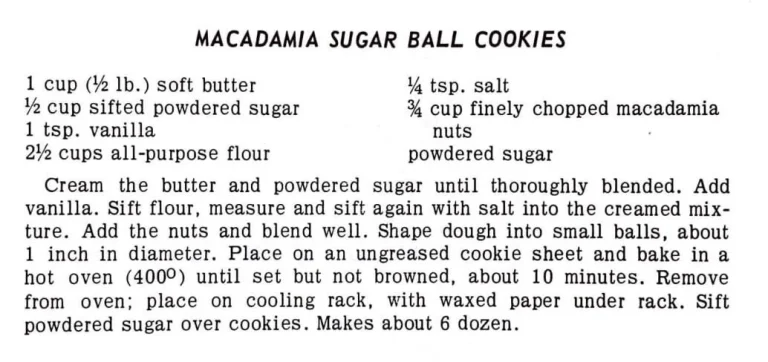 Macadamia Sugar Ball Cookies