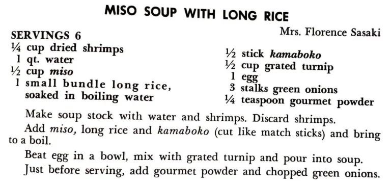 Miso Soup With Long Rice