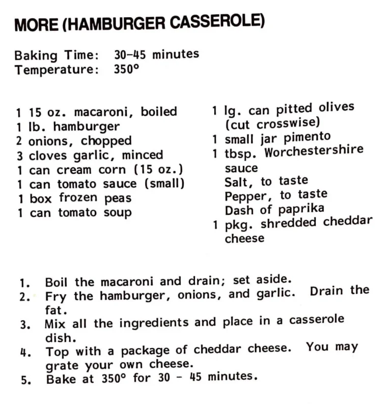More (Hamburger Casserole)