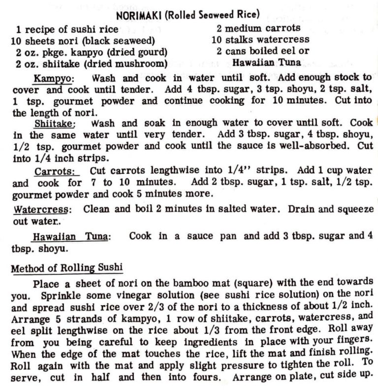 Norimaki (Rolled Seaweed Rice)