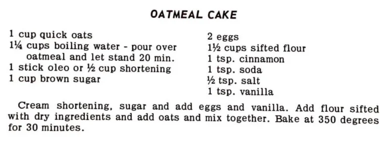 Oatmeal Cake
