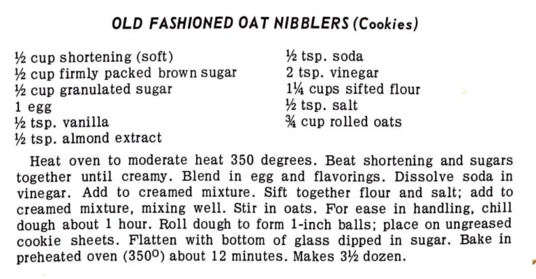 Old Fashioned Oat Nibblers (Cookies)