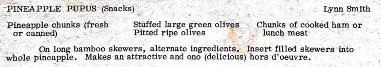 Pineapple Pupus (Snacks)