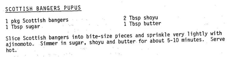 Scottish Bangers Pupus