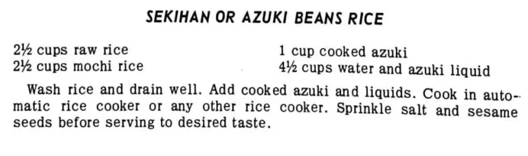 Sekihan or Azuki Beans Rice