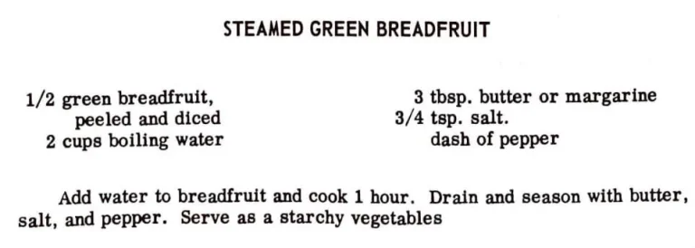 Steamed Green Breadfruit