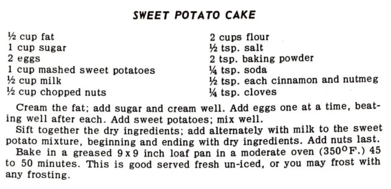Sweet Potato Cake