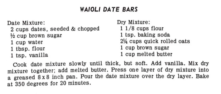 Waioli Date Bars