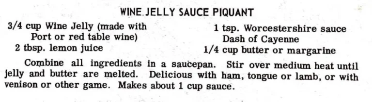 Wine Jelly Sauce Piquant