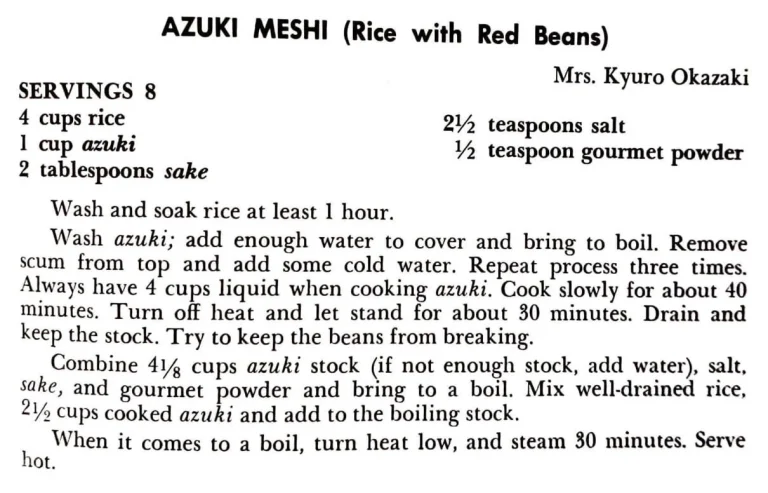 Azuki Meshi (Rice With Red Beans)