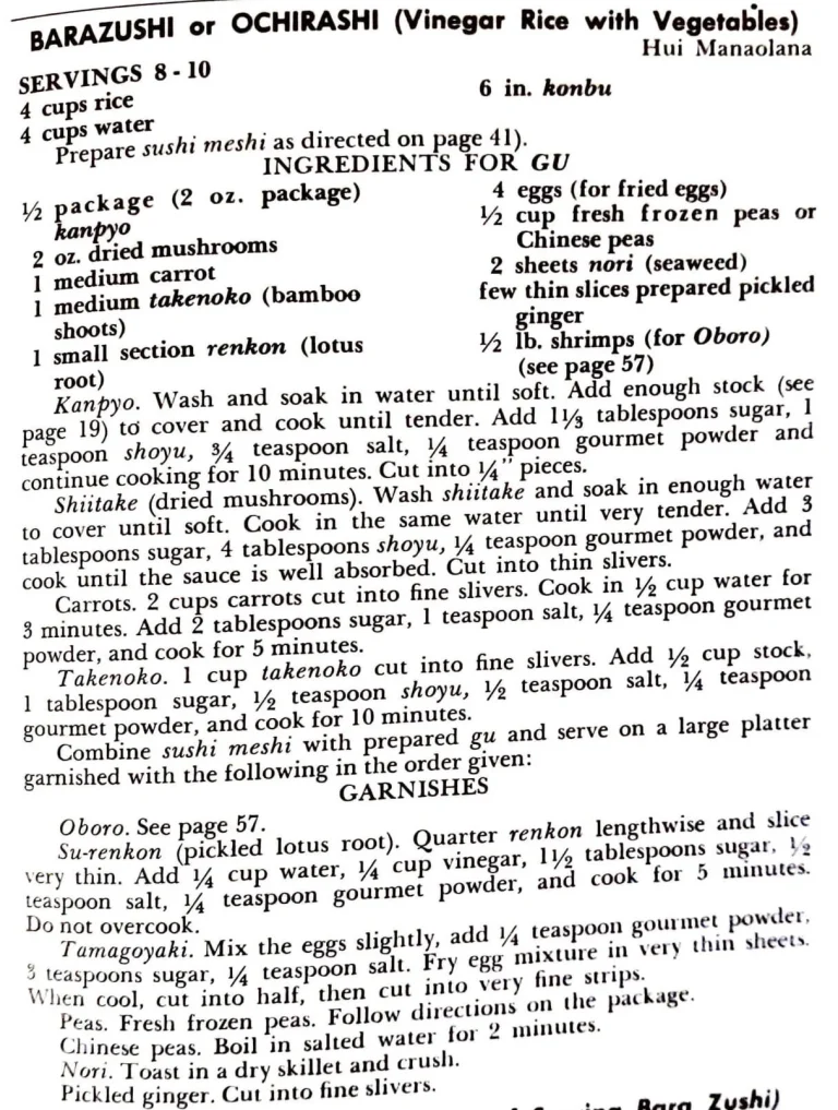 Barazushi or Ochirashi (Vinegar Rice With Vegetables)