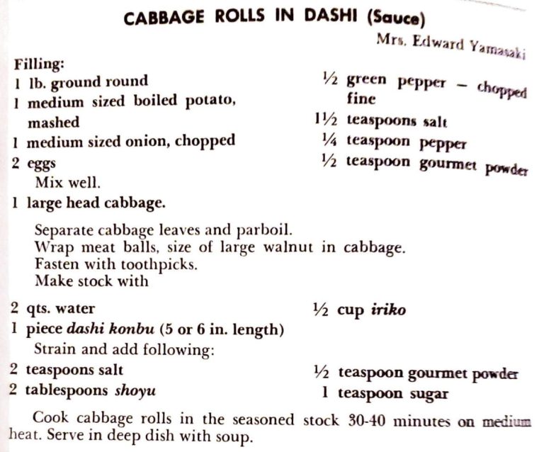 Cabbage Rolls in Dashi (Sauce)