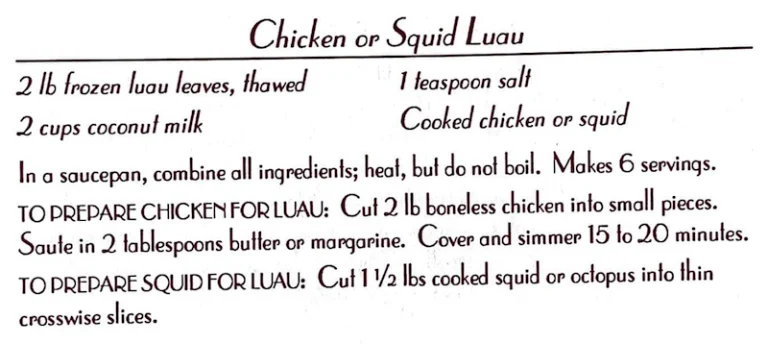 Chicken or Squid Luau