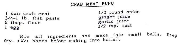 Crab Meat Pupu