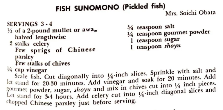 Fish Sunomono (Pickled Fish)