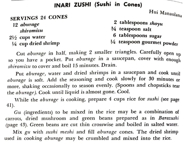 Inari Zushi (Sushi in Cones)