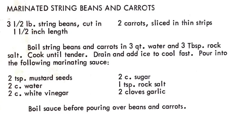 Marinated String Beans and Carrots