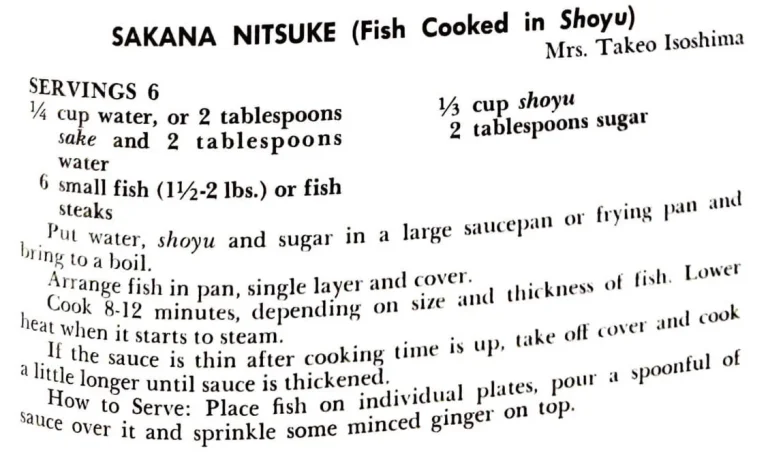 Sakana Nitsuke (Fish Cooked in Shoyu)