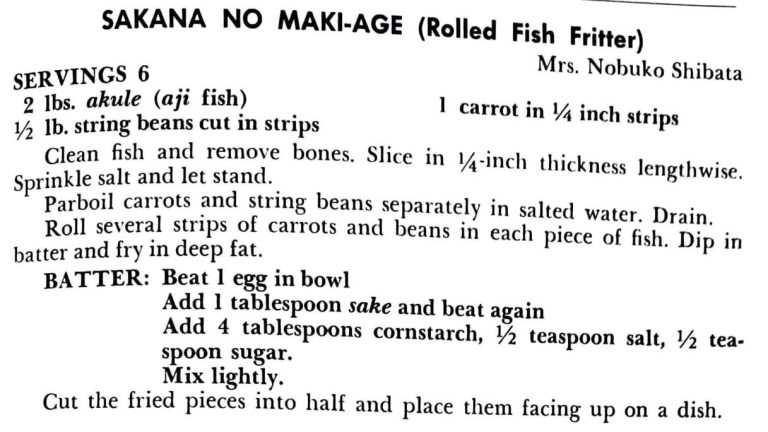 Sakana No Maki-Age (Rolled Fish Fritter)