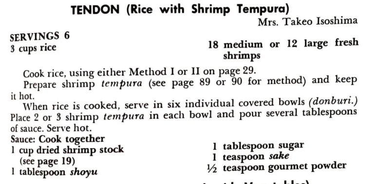 Tendon (Rice with Shrimp Tempura)