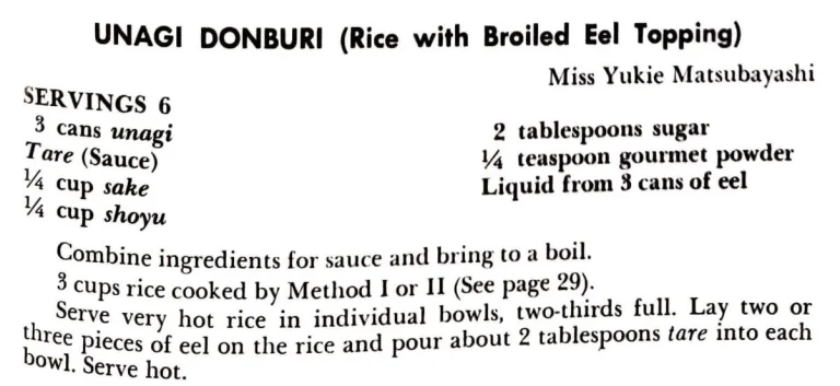 Unagi Donburi (Rice With Broiled Eel Topping)