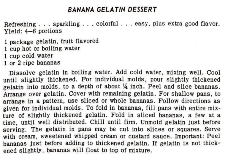 Banana Gelatin Dessert