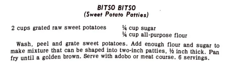 Bitso Bitso (Sweet Potato Patties)