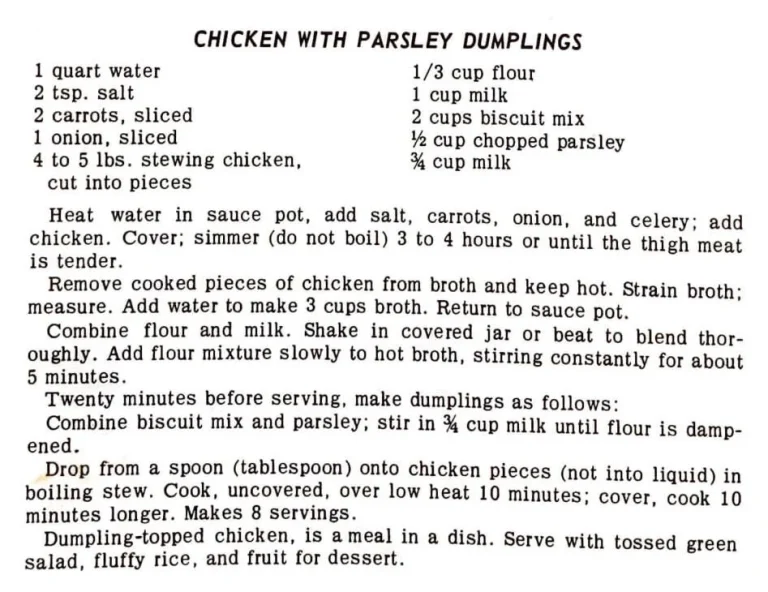 Chicken With Parsley Dumplings