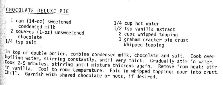 Chocolate Deluxe Pie