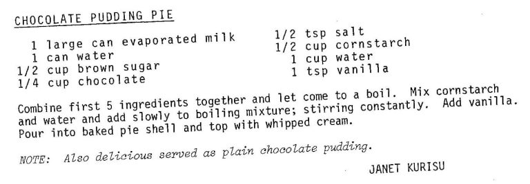 Chocolate Pudding Pie