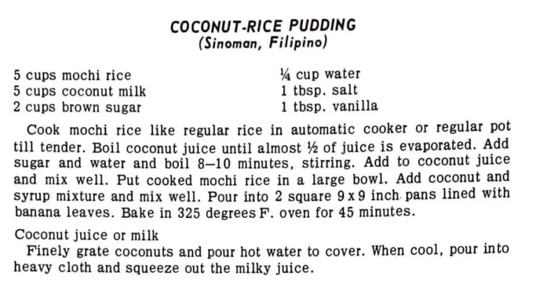 Coconut-Rice Pudding (Sinoman, Filipino)
