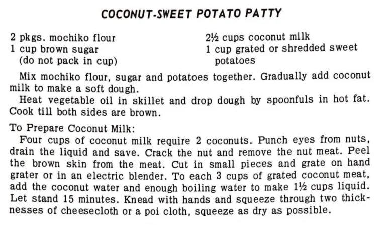 Coconut-Sweet Potato Patty