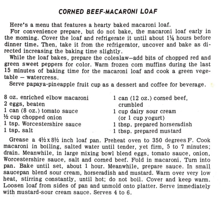 Corned Beef Macaroni Loaf