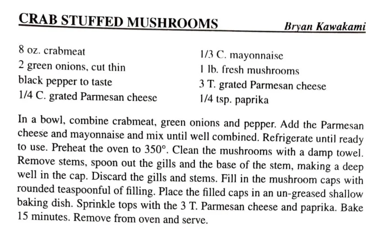 Crab Stuffed Mushrooms