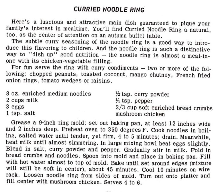 Curried Noodle Ring