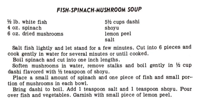 Fish-Spinach-Mushroom Soup