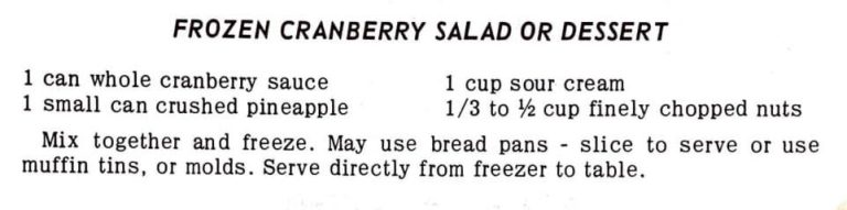 Frozen Cranberry Salad or Dessert