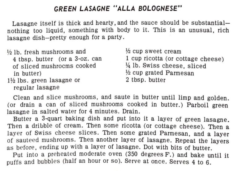Green Lasagne “Alla Bolognese”