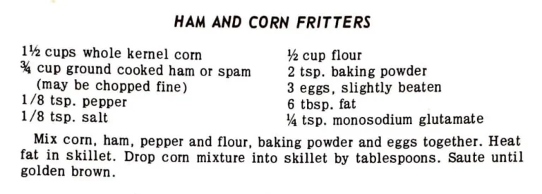 Ham and Corn Fritters