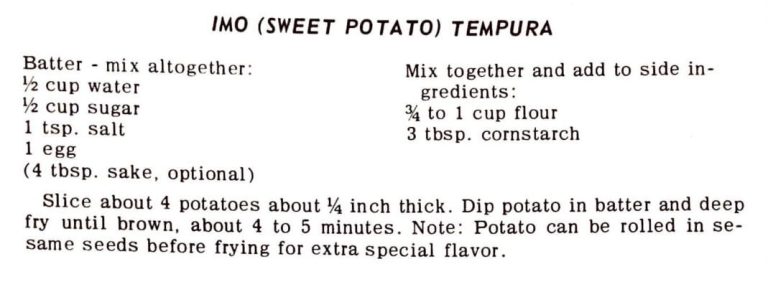 Imo (Sweet Potato) Tempura