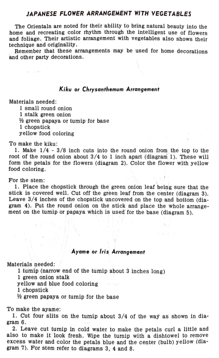 Japanese Flower Arrangement With Vegetables
