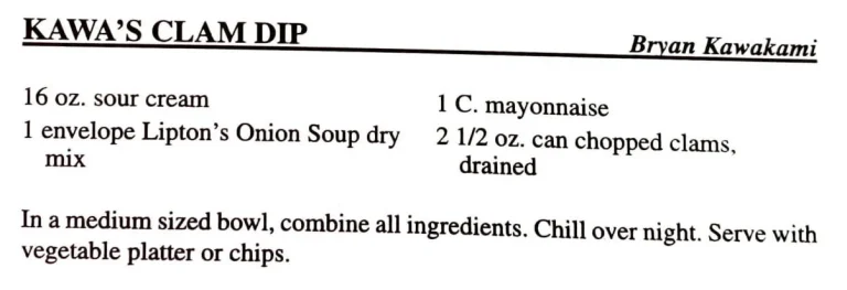Kawa’s Clam Dip