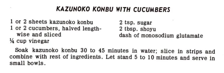 Kazunoko Konbu With Cucumbers