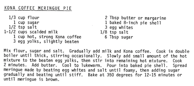 Kona Coffee Meringue Pie